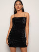 Big Bow Front Sequin Cami Dress