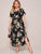 Plus Floral Print Split Thigh Belted A-line Dress