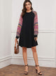 Tribal Print Raglan Sleeve Tee Dress
