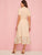 Lapel Collar Contrast Ruffle Hem Shirt Dress
