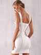 Adyce Contrast Tape Criss Cross Bandage Bodycon Dress