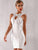 Adyce Contrast Tape Criss Cross Bandage Bodycon Dress