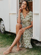 Simplee Ruffle Hem Belted Wrap Floral Dress