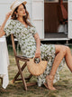 Simplee Ruffle Hem Belted Wrap Floral Dress