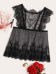 Plus Floral Lace Sheer Dress