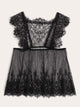 Plus Floral Lace Sheer Dress