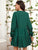 Lace Panel Ruffle Hem Smock Dress