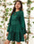 Lace Panel Ruffle Hem Smock Dress