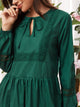 Lace Panel Ruffle Hem Smock Dress