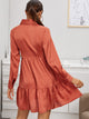 Button Through Ruffle Hem Shirt Dress