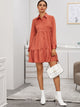 Button Through Ruffle Hem Shirt Dress