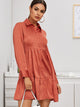 Button Through Ruffle Hem Shirt Dress