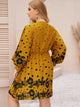 Plus Surplice Neck Floral Print Dress