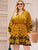 Plus Surplice Neck Floral Print Dress