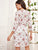 V-neck Floral Print A-line Dress
