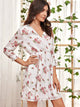 V-neck Floral Print A-line Dress