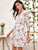 V-neck Floral Print A-line Dress