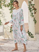 Floral Print Contrast Lace Satin Night Dress
