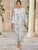 Floral Print Contrast Lace Satin Night Dress