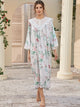 Floral Print Contrast Lace Satin Night Dress