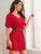 V Neck Solid Tunic Dress Without Belt