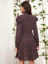 Ditsy Floral Print Ruffle Trim Dress