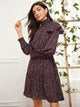 Ditsy Floral Print Ruffle Trim Dress