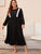 Plus Contrast Lace Ruffle Hem Night Dress