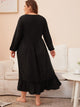 Plus Contrast Lace Ruffle Hem Night Dress