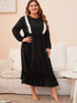 Plus Contrast Lace Ruffle Hem Night Dress