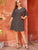 Plus Half Button Ditsy Floral Print Dress