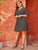 Plus Half Button Ditsy Floral Print Dress