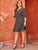 Plus Half Button Ditsy Floral Print Dress