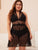 Plus Polka Dot Sheer Mesh Dress Without Lingerie Set