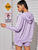 Striped Side Drawstring Zip Up Hooded Jacket With Shorts