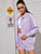 Striped Side Drawstring Zip Up Hooded Jacket With Shorts