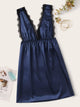 Lace Trim Satin Night Dress