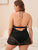 Plus Floral Lace Criss Cross Halter Dress & Thong