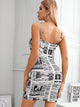 Newspaper Print Bodycon Dress