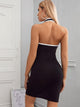 Contrast Binding Split Hem Bodycon Dress
