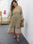 Plus Floral Print Split A-line Dress