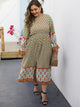 Plus Floral Print Split A-line Dress
