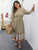 Plus Floral Print Split A-line Dress