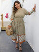 Plus Floral Print Split A-line Dress