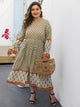 Plus Floral Print Split A-line Dress