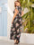 Plus Floral Print Split Dress