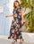 Plus Floral Print Split Dress
