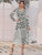 Graphic Pattern Wrap Tie Side Dress