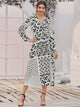 Graphic Pattern Wrap Tie Side Dress