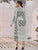 Graphic Pattern Wrap Tie Side Dress
